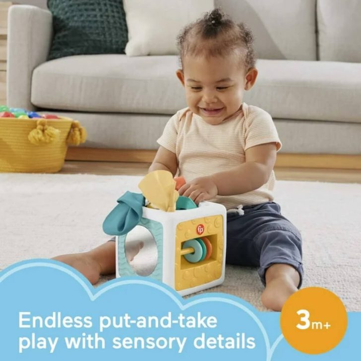 Fisher-Price Tissue Fun Activity Cube Baby Sensory Crinkle Toys