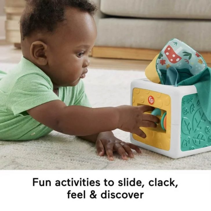 Fisher-Price Tissue Fun Activity Cube Baby Sensory Crinkle Toys
