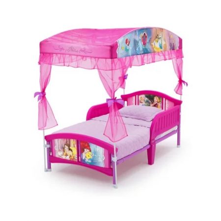 Delta Children Disney Princess Plastic Toddler Canopy Bed, Pink