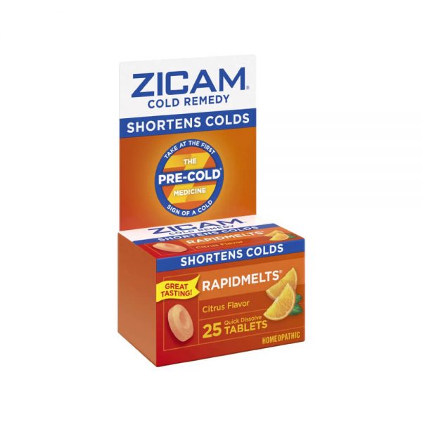 Zicam Zinc Cold Remedy RapidMelts Quick-Dissolve Tablets Citrus Flavor 25ct