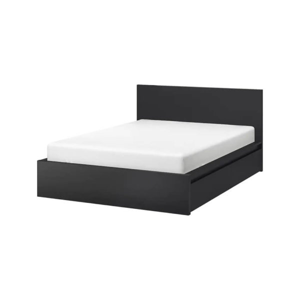 Malm High bed frame/4 storage boxes
