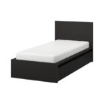 Malm High bed frame/2 storage boxes