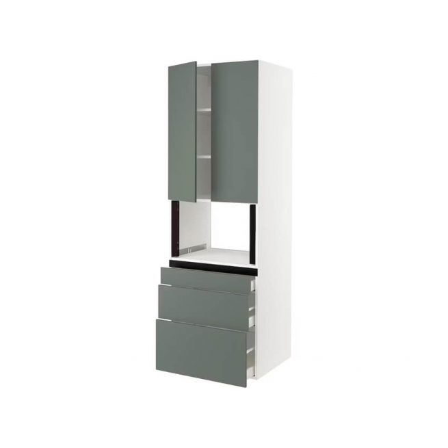 Hi cb f micro w 3 drawers/2 doors, white/Torhamn ash30x24x90