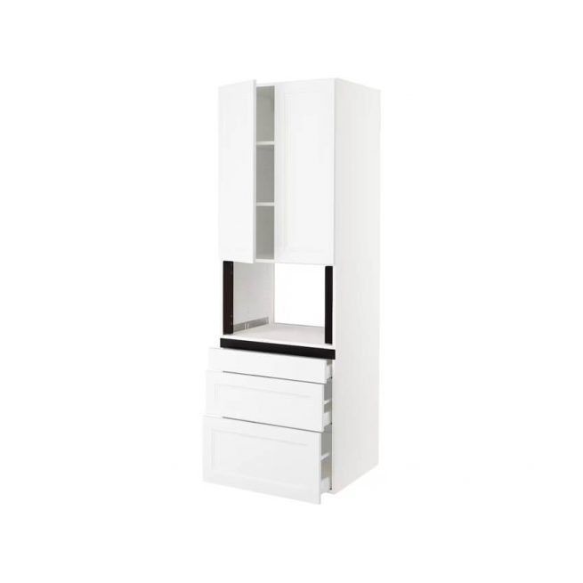 Hi cb f micro w 3 drawers/2 doors, white/Torhamn ash30x24x90