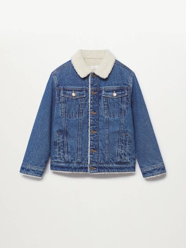 Fleece Trim Denim Jacket