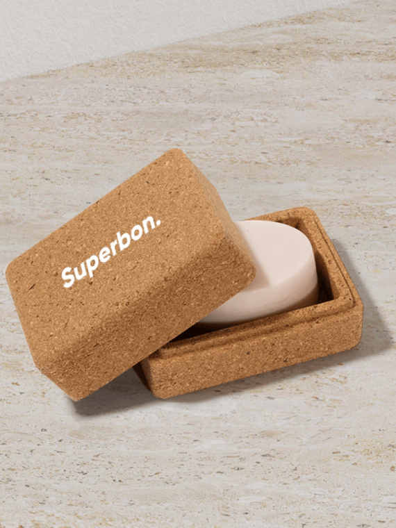 Cork transport box for solid shampoos
