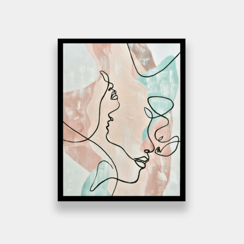 Lady Lines Framed Canvas Wall Art