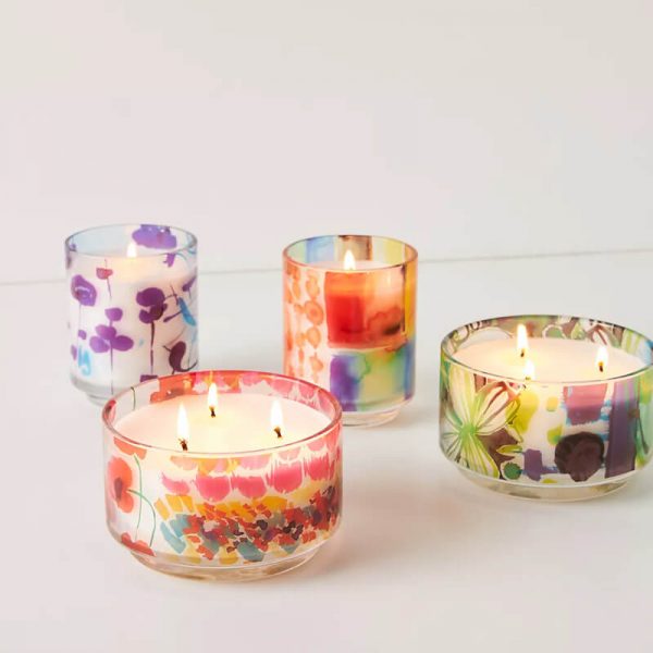 Colorful Glass Candle Set