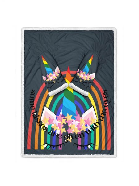 Rainbow Unicorn Valentines Day Sleeve Blankets